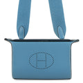 HERMES Videpoches Shoulder Bag New Blue Jean Togo Leather