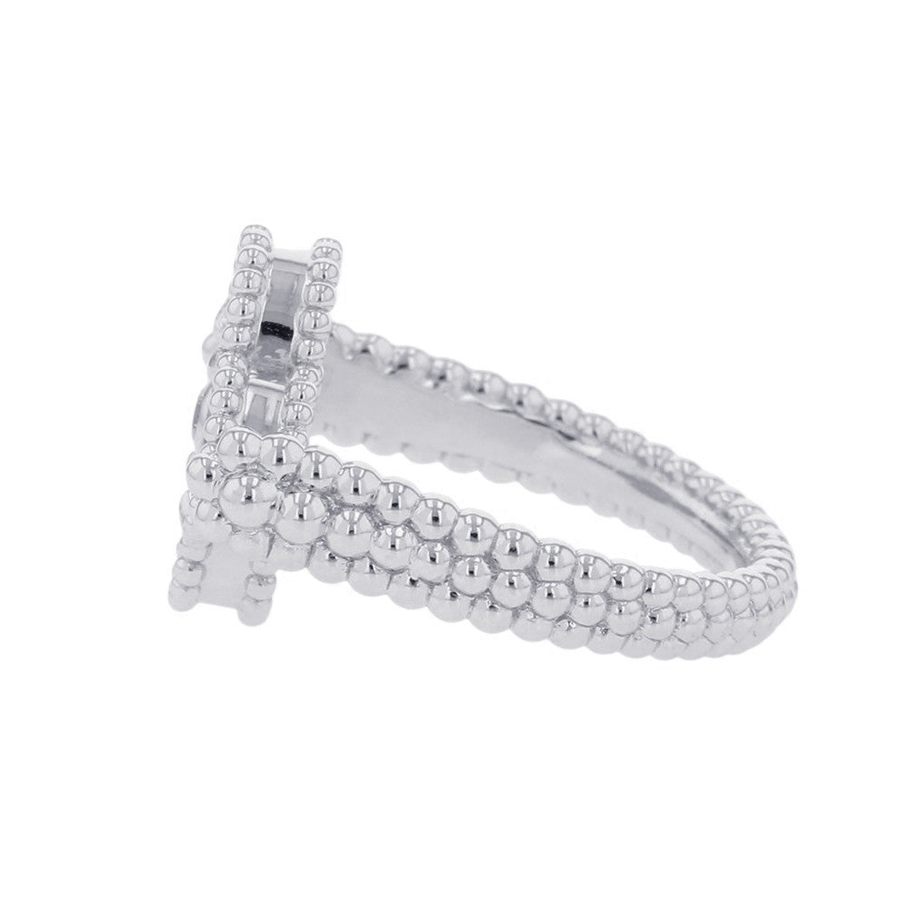 Van Cleef & Arpels Vintage Alhambra Reversible Ring Size 52/#12VCARPGV300 18K White Gold