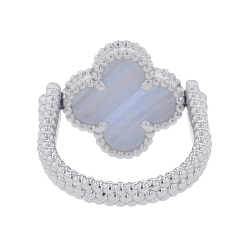 Van Cleef & Arpels Vintage Alhambra Reversible Ring Size 52/#12VCARPGV300 18K White Gold