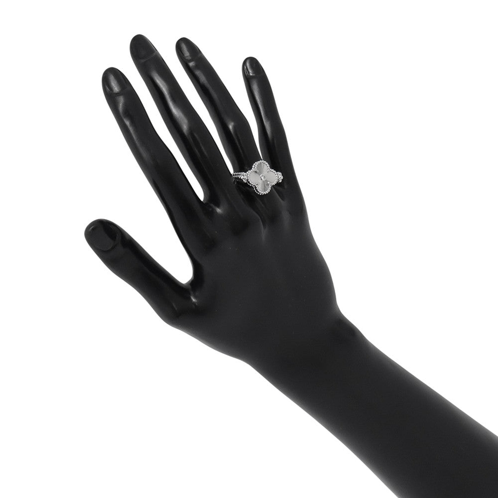 Van Cleef & Arpels Vintage Alhambra Reversible Ring Size 52/#12VCARPGV300 18K White Gold