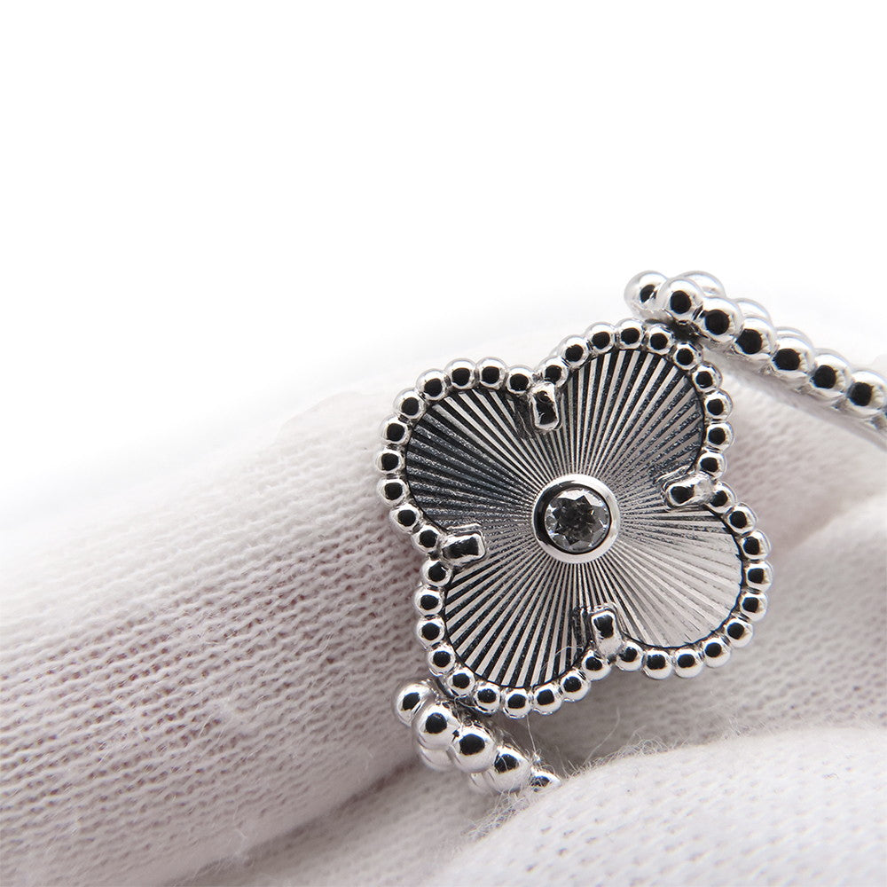 Van Cleef & Arpels Vintage Alhambra Reversible Ring Size 52/#12VCARPGV300 18K White Gold