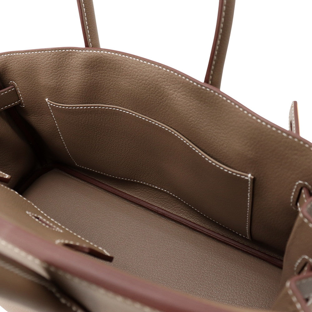 HERMES ShoulderBirkin Etoupe Evercolor Size 29