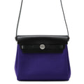 HERMES Herbag zip Purple/BlackH086430CK Toile H Vache Hunter Leather Size Mini