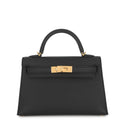 HERMES Mini Kelly 2 Black Epsom