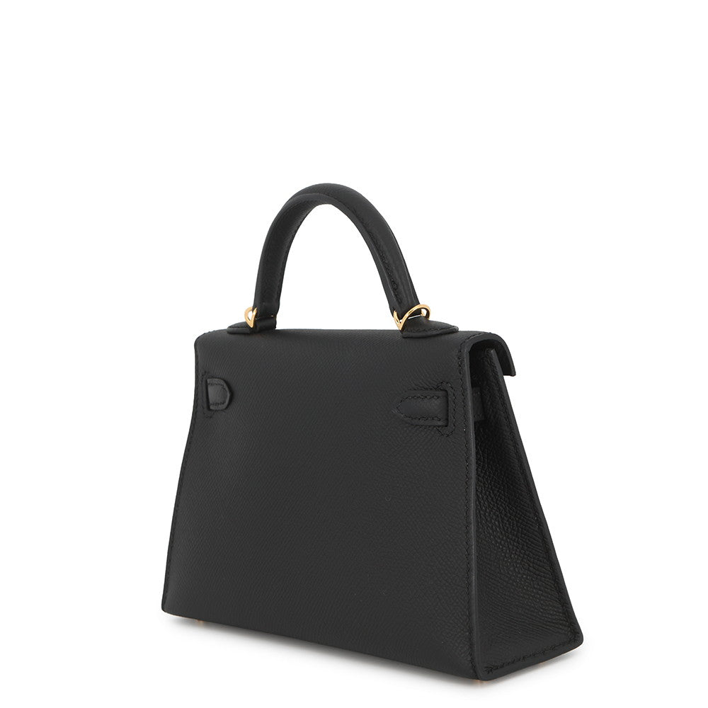 HERMES Mini Kelly 2 Black Epsom