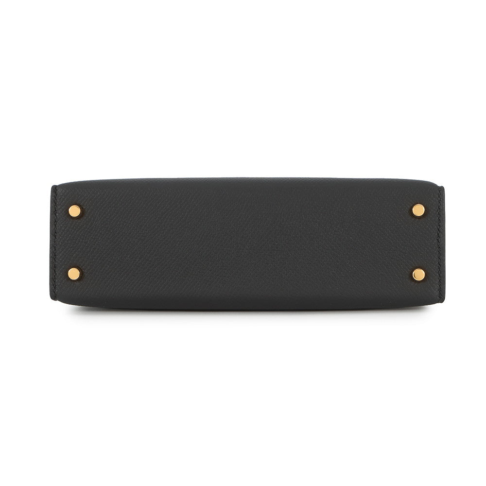 HERMES Mini Kelly 2 Black Epsom