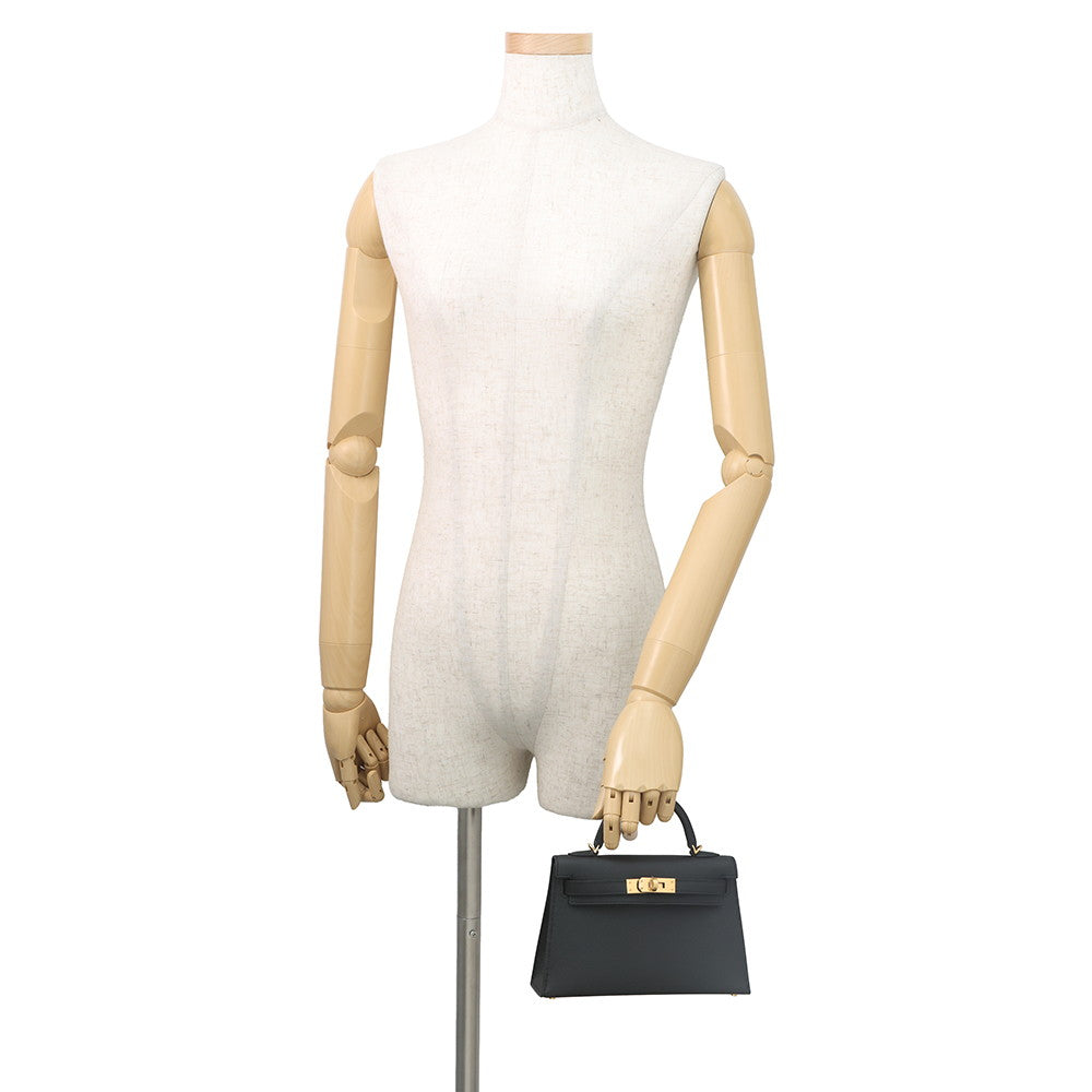 HERMES Mini Kelly 2 Black Epsom