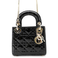 Dior Lady Dior Canage BlackM0505OWCB_M900 Patent Calf Leather Size Mini