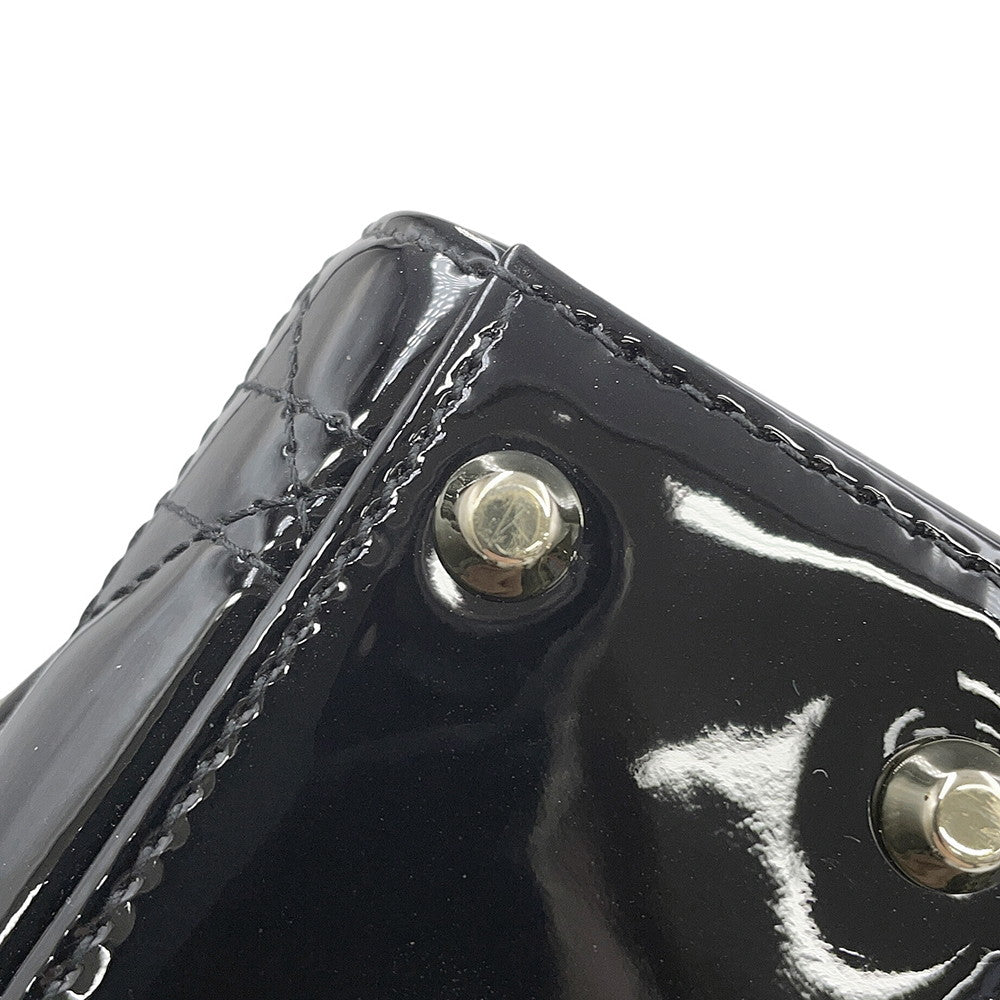 Dior Lady Dior Canage BlackM0505OWCB_M900 Patent Calf Leather Size Mini