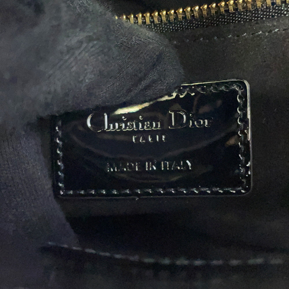 Dior Lady Dior Canage BlackM0505OWCB_M900 Patent Calf Leather Size Mini