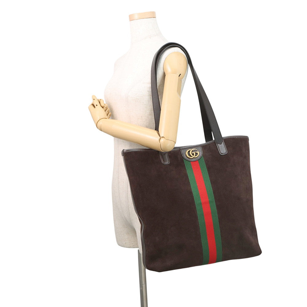 GUCCI Ophidia Tote Bag Dark Brown?834465 AAE1D 2041 Suede leather Size Medium