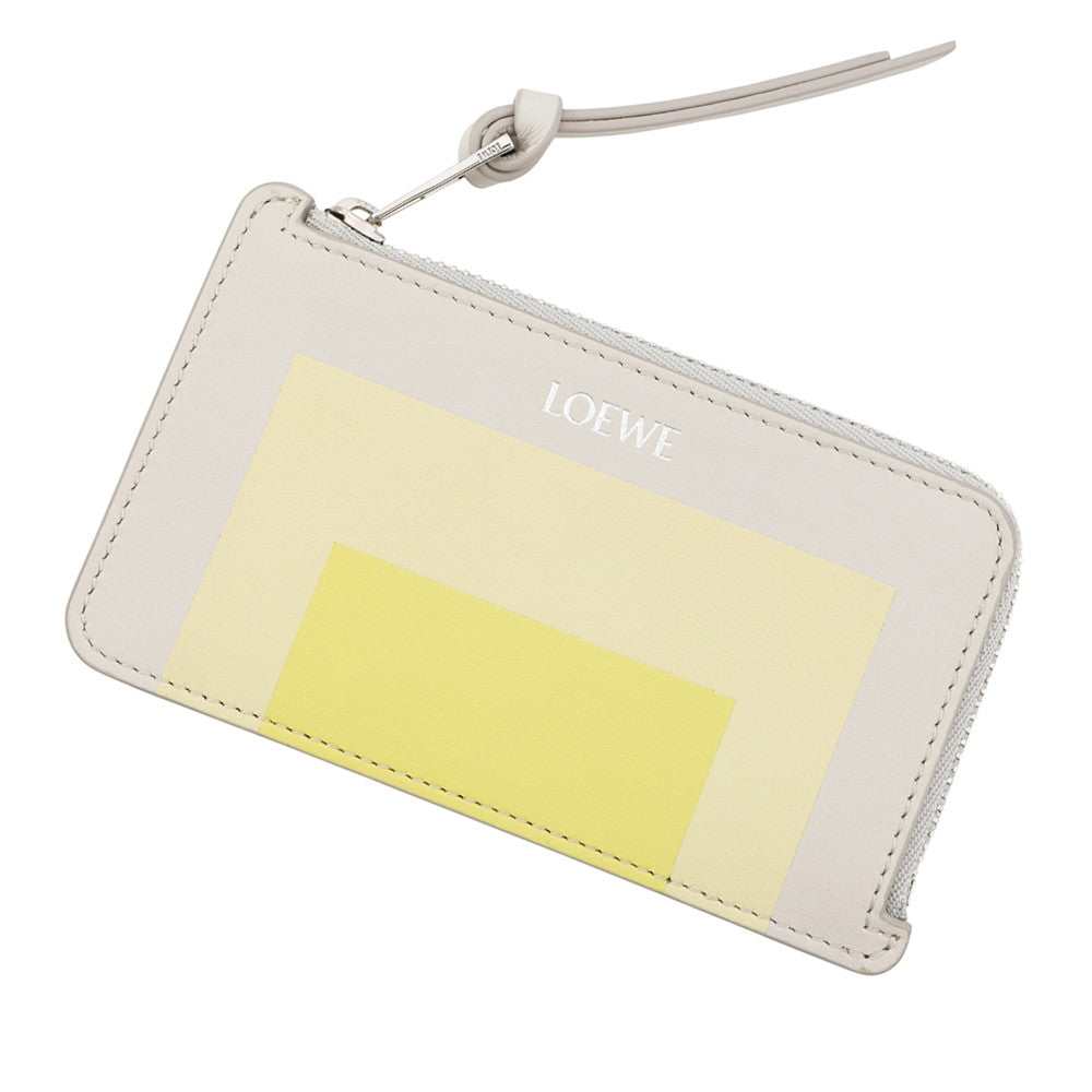 LOEWE LOEWE × Albers LOEWE Albers Coin Purse Card Case Pale Gray/Light CitrineC643Z40XAE Calf Leather