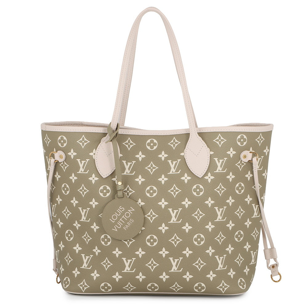 LOUIS VUITTON Neverfull Khaki/BeigeM46102 Monogram Empreinte Leather Size MM