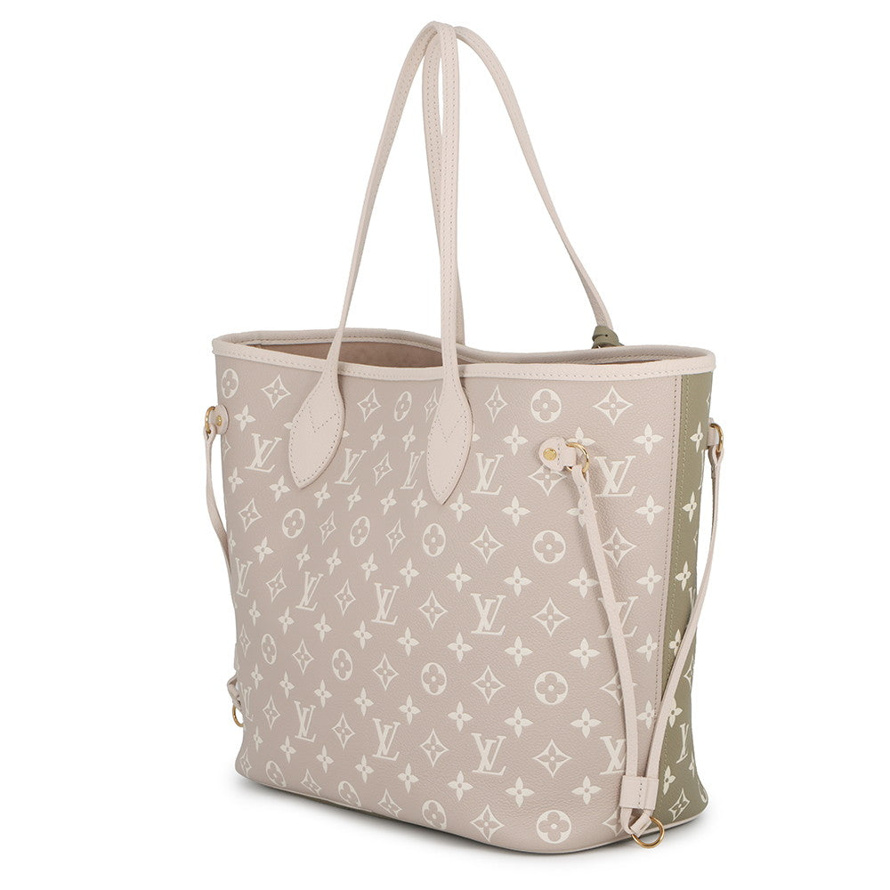 LOUIS VUITTON Neverfull Khaki/BeigeM46102 Monogram Empreinte Leather Size MM