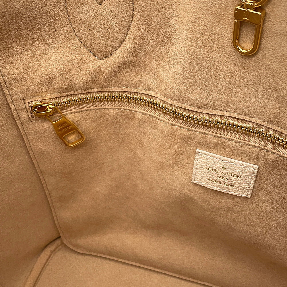 LOUIS VUITTON Neverfull Khaki/BeigeM46102 Monogram Empreinte Leather Size MM