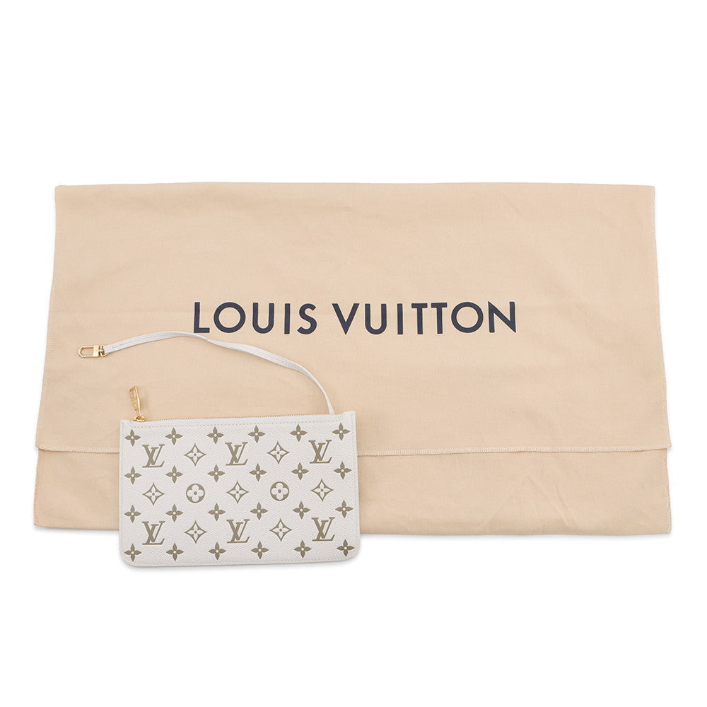 LOUIS VUITTON Neverfull Khaki/BeigeM46102 Monogram Empreinte Leather Size MM