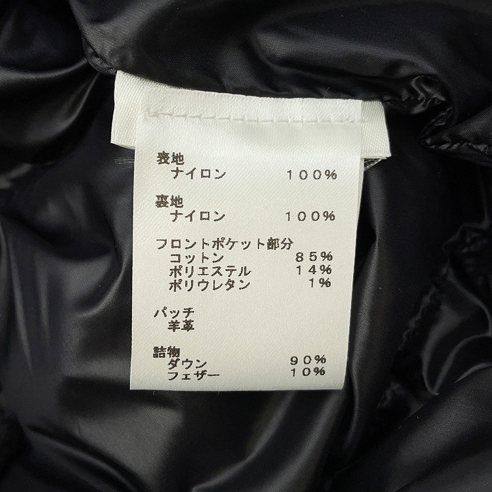 LOUIS VUITTON Monogram Down Jacket 2WAY Size 40 Noir Nylon100%