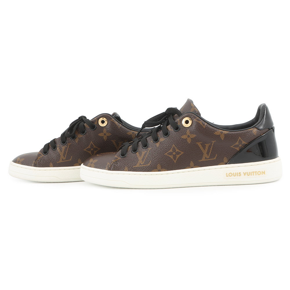 LOUIS VUITTON Front Lowline Monogram Sneakers Brown1A1F4H Patent LeatherMonogram Size 37