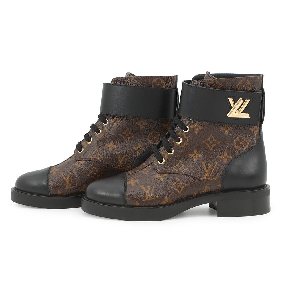LOUIS VUITTON Wonderland Line EncreBoots Brown1A2Q30 Patent LeatherMonogram Size 38