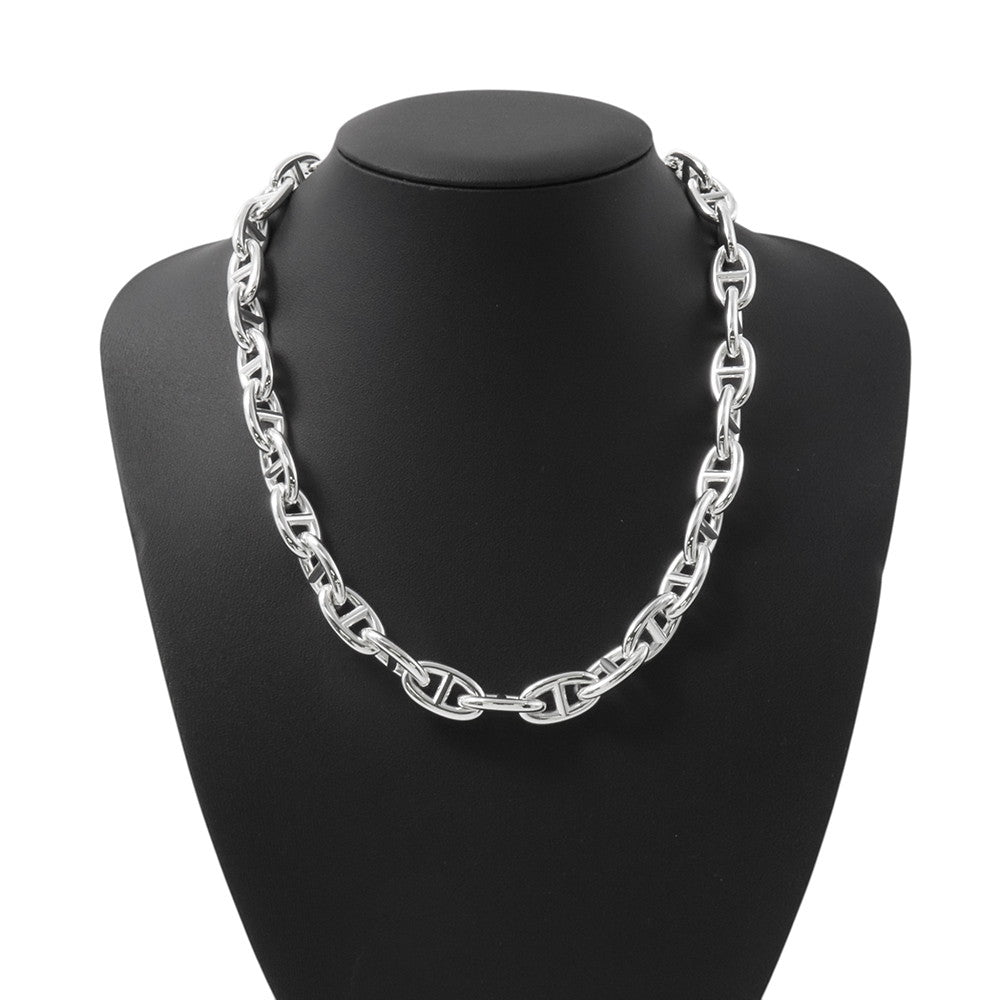 HERMES Chaine d'Ancre Necklace 33 frames Size GM SV925