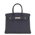 HERMES Birkin Blue Nuit Togo Leather Size 30