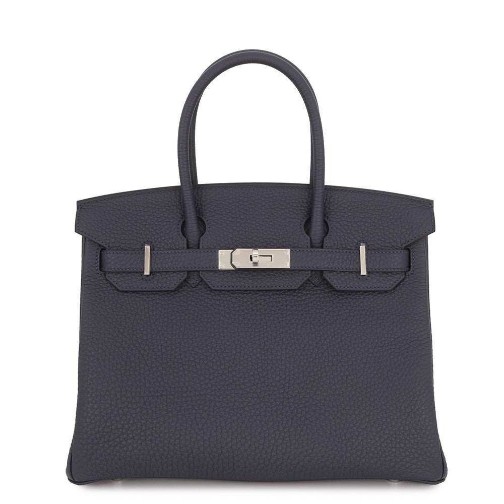 HERMES Birkin Blue Nuit Togo Leather Size 30