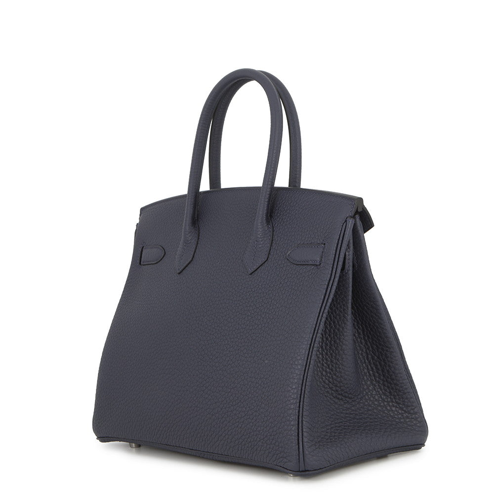 HERMES Birkin Blue Nuit Togo Leather Size 30