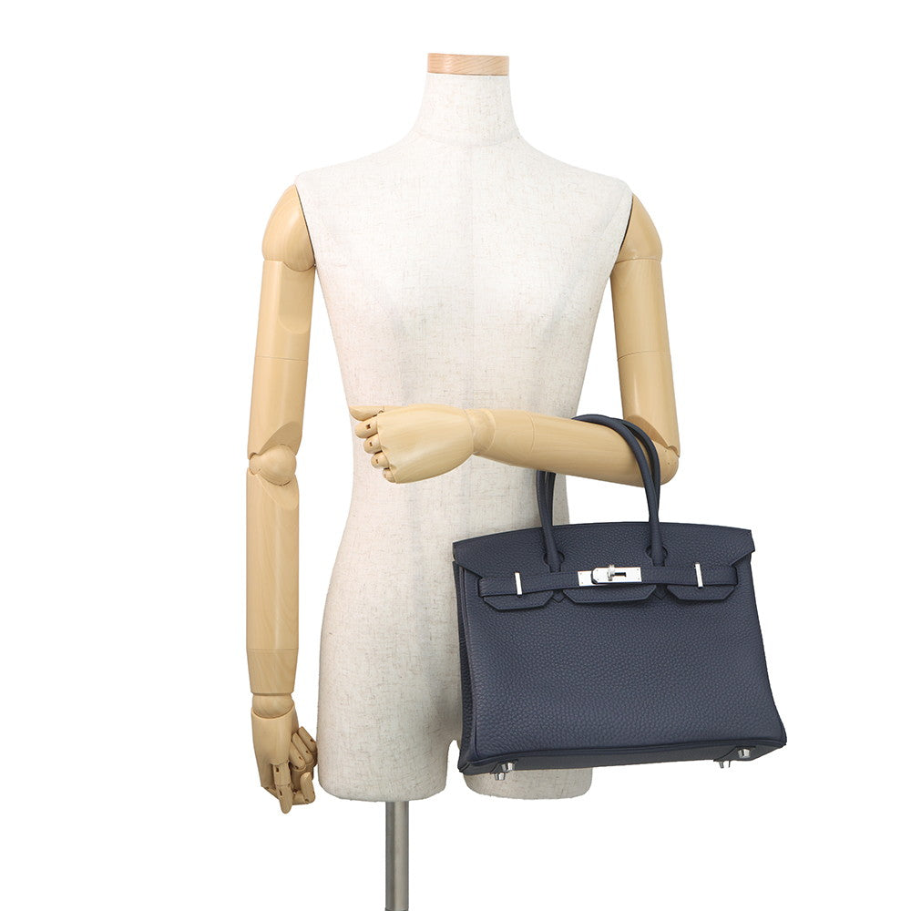 HERMES Birkin Blue Nuit Togo Leather Size 30