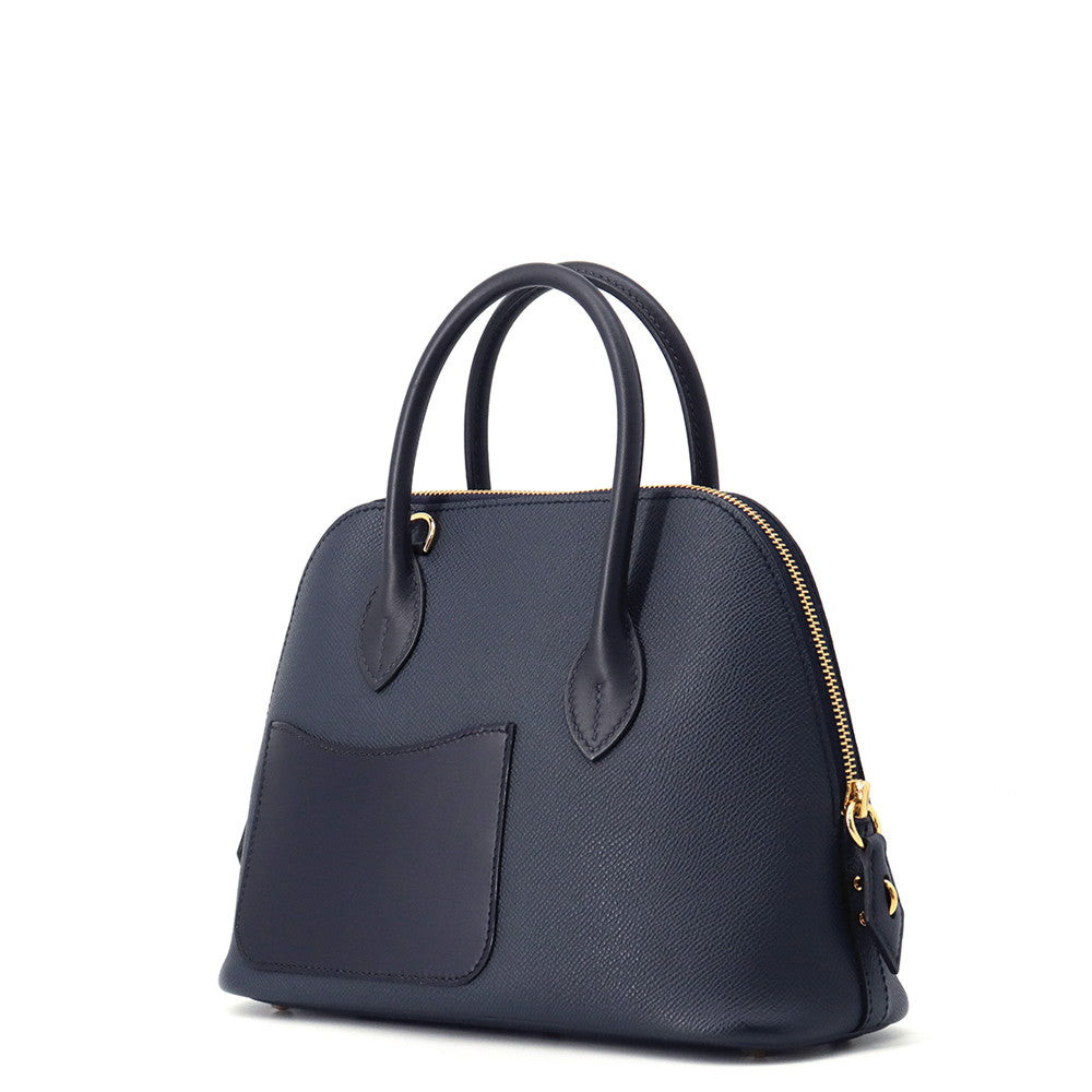 HERMES Bolide Disorder Caban/Blue Indigo Epsom Tadelakt Leather Size 25