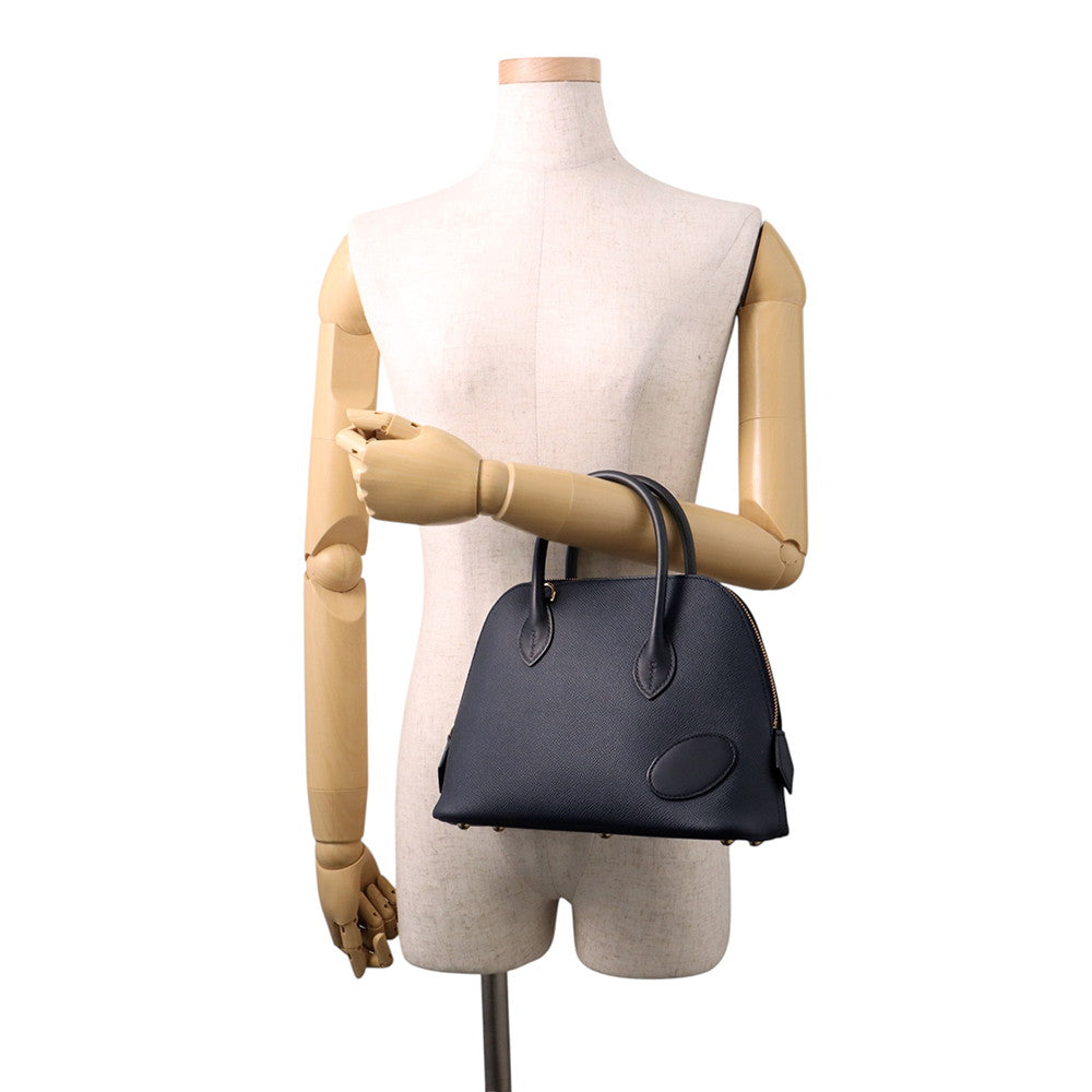 HERMES Bolide Disorder Caban/Blue Indigo Epsom Tadelakt Leather Size 25