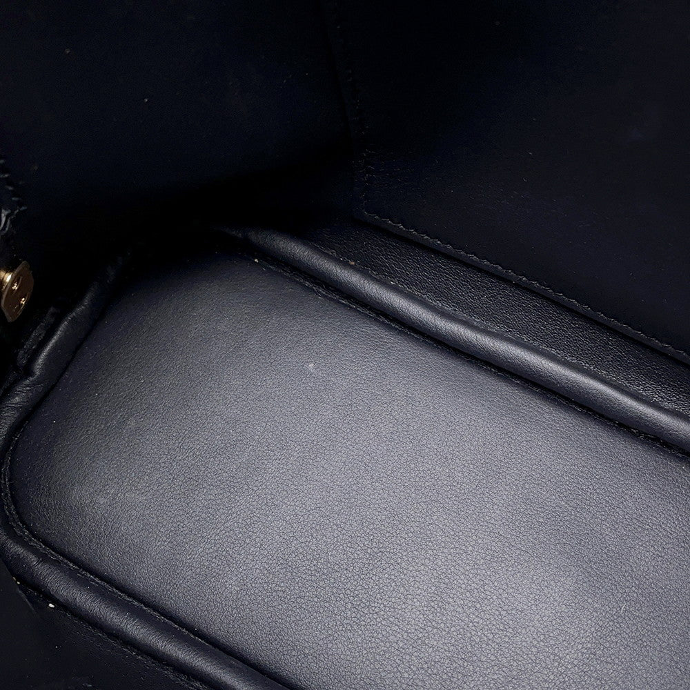 HERMES Bolide Disorder Caban/Blue Indigo Epsom Tadelakt Leather Size 25