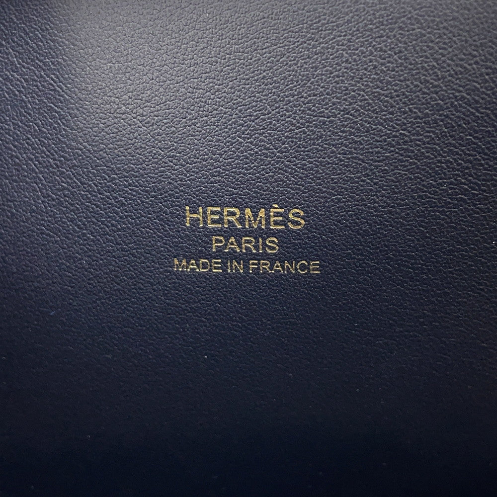 HERMES Bolide Disorder Caban/Blue Indigo Epsom Tadelakt Leather Size 25