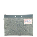 LOUIS VUITTON Pochette to Go BlueM82313 Monogram Washed Denim