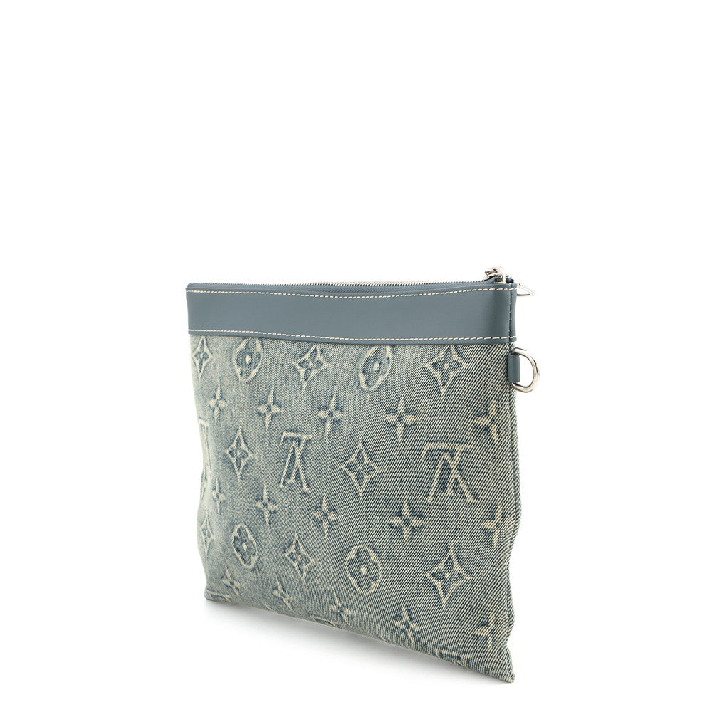 LOUIS VUITTON Pochette to Go BlueM82313 Monogram Washed Denim