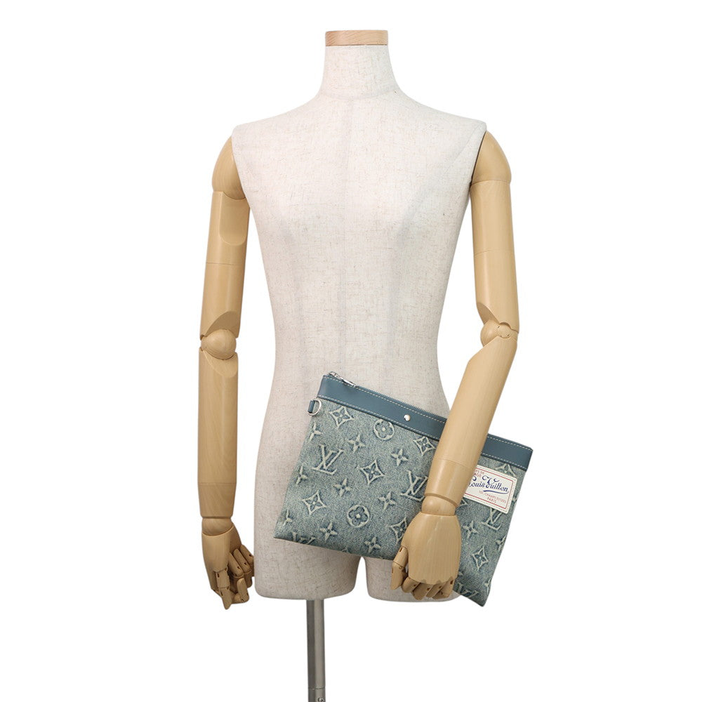 LOUIS VUITTON Pochette to Go BlueM82313 Monogram Washed Denim