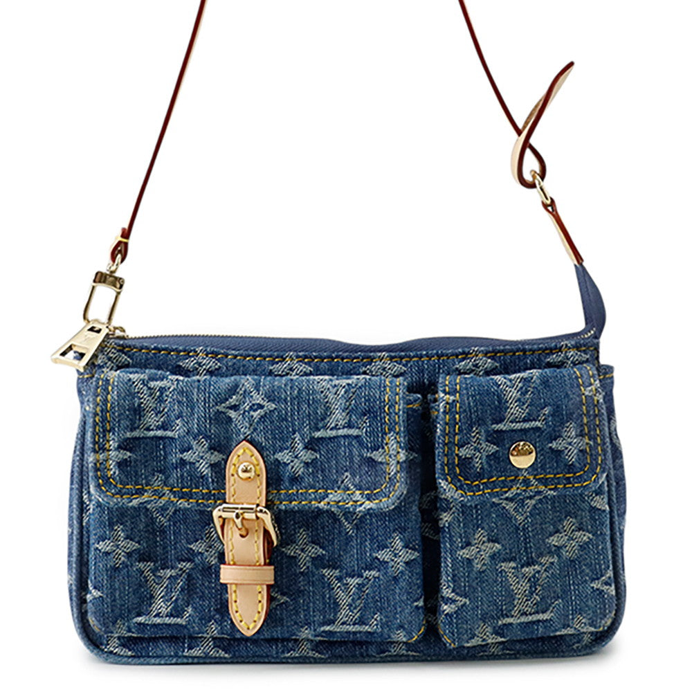 LOUIS VUITTON Pochette Accessoires Cargo Blue DenimM27602 Monogram Denim