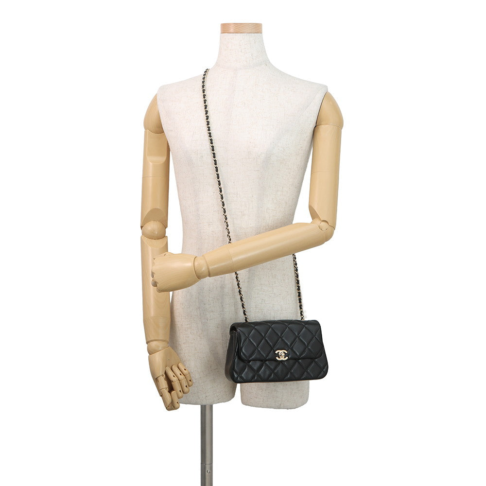 CHANEL Matelasse Mini Flap ChainShoulder Bag BlackAP4592 Lambskin Size Mini(7.5")