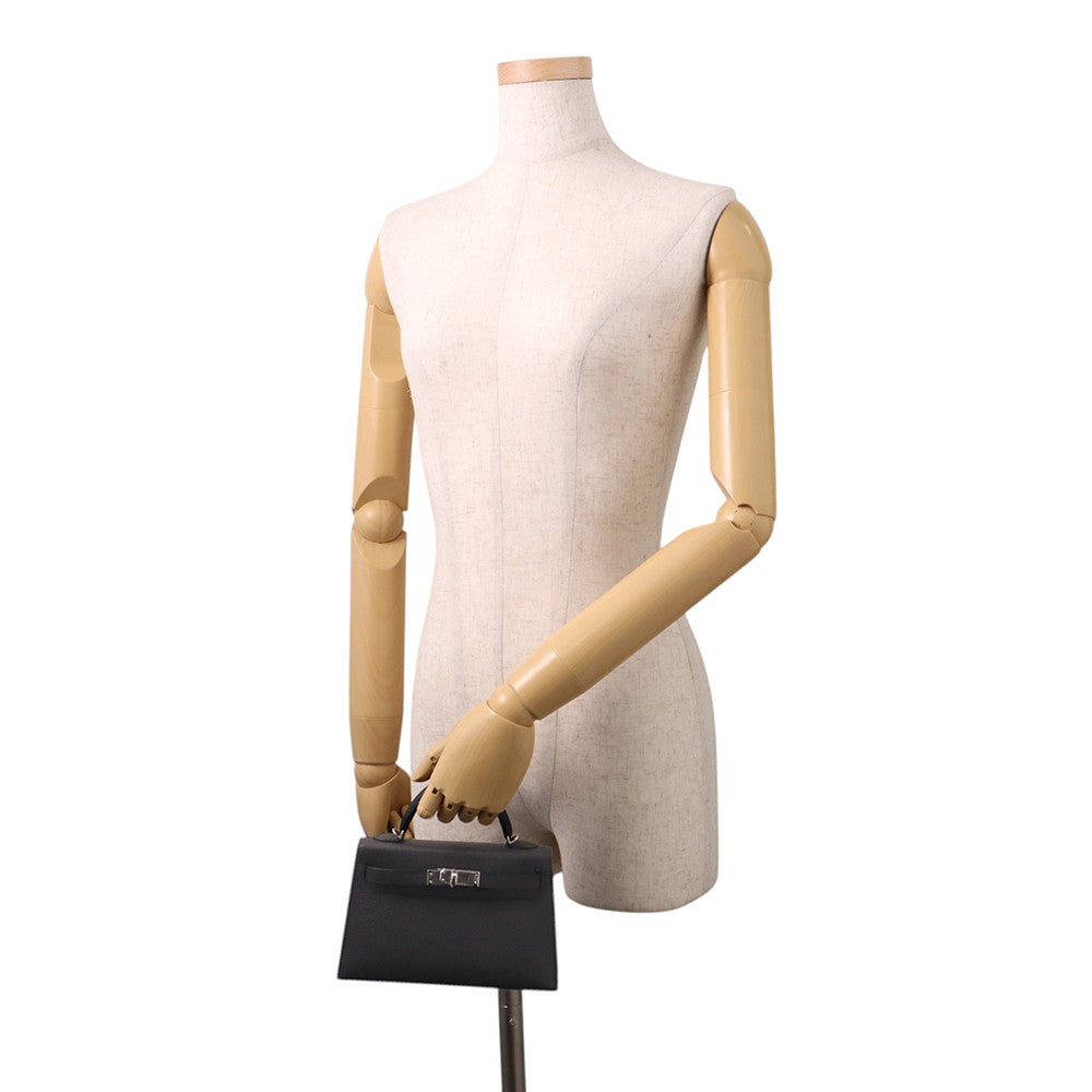 HERMES Mini Kelly 2 Black Epsom