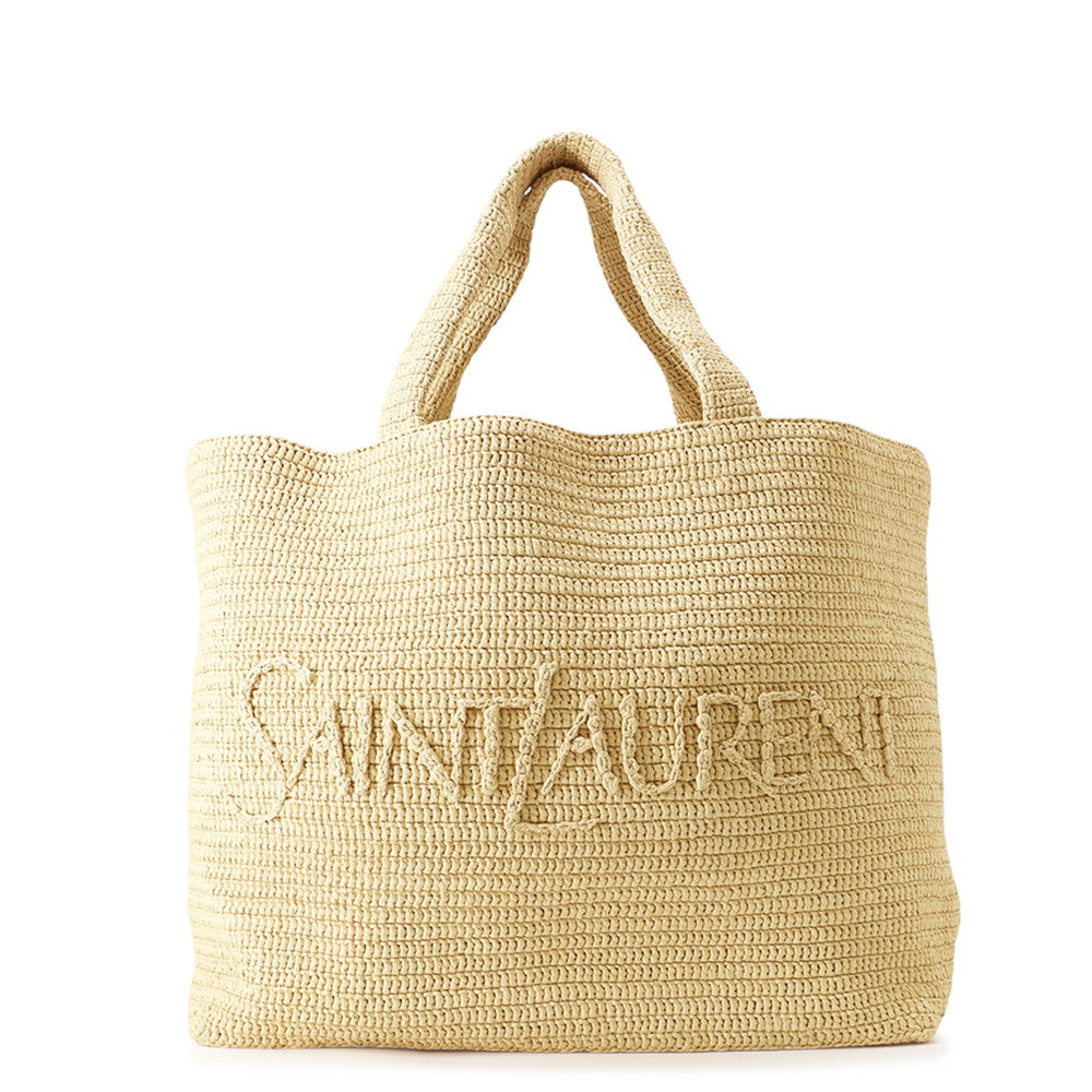 SAINT LAURENT PARIS Tote bag Beige776763 Raffia Leather