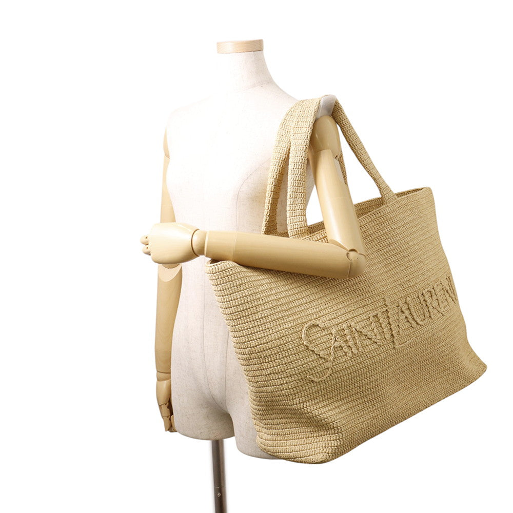 SAINT LAURENT PARIS Tote bag Beige776763 Raffia Leather