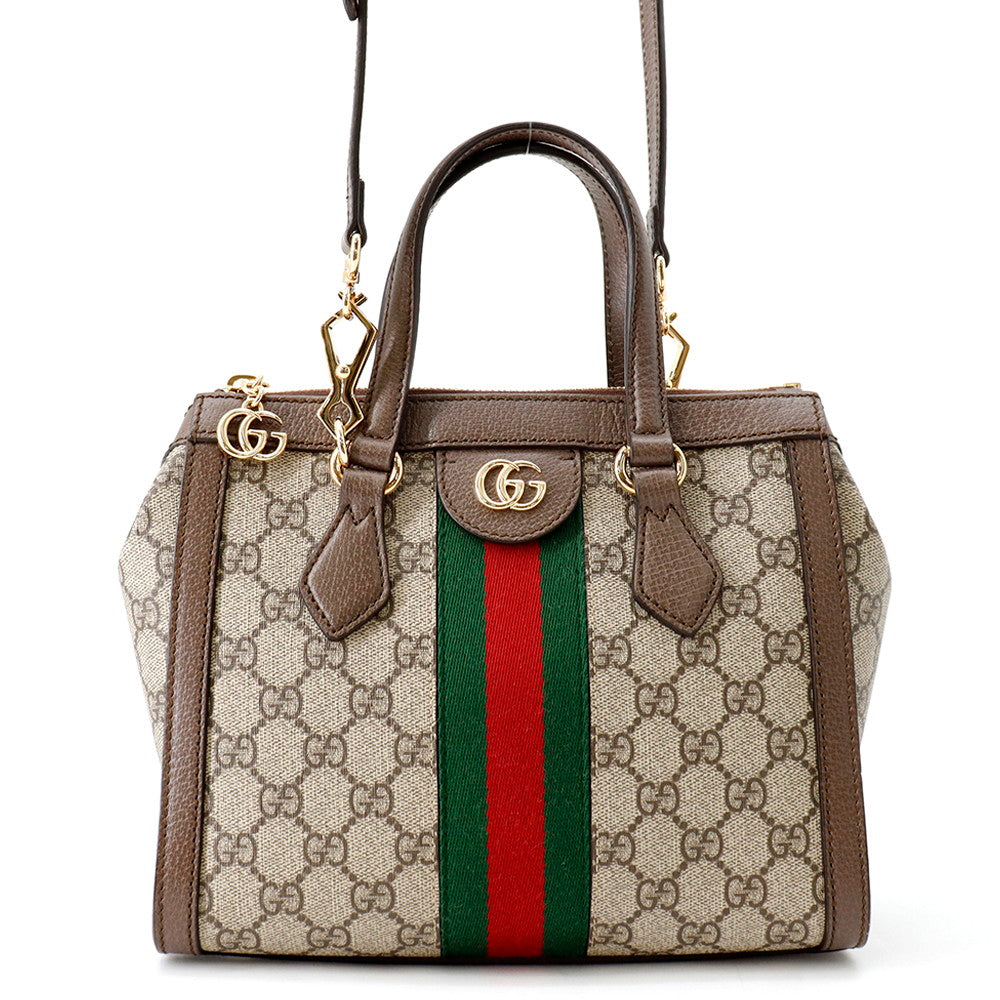 GUCCI Ophidia Small Tote Bag Beige/Brown547551 GG Supreme Leather Size Small