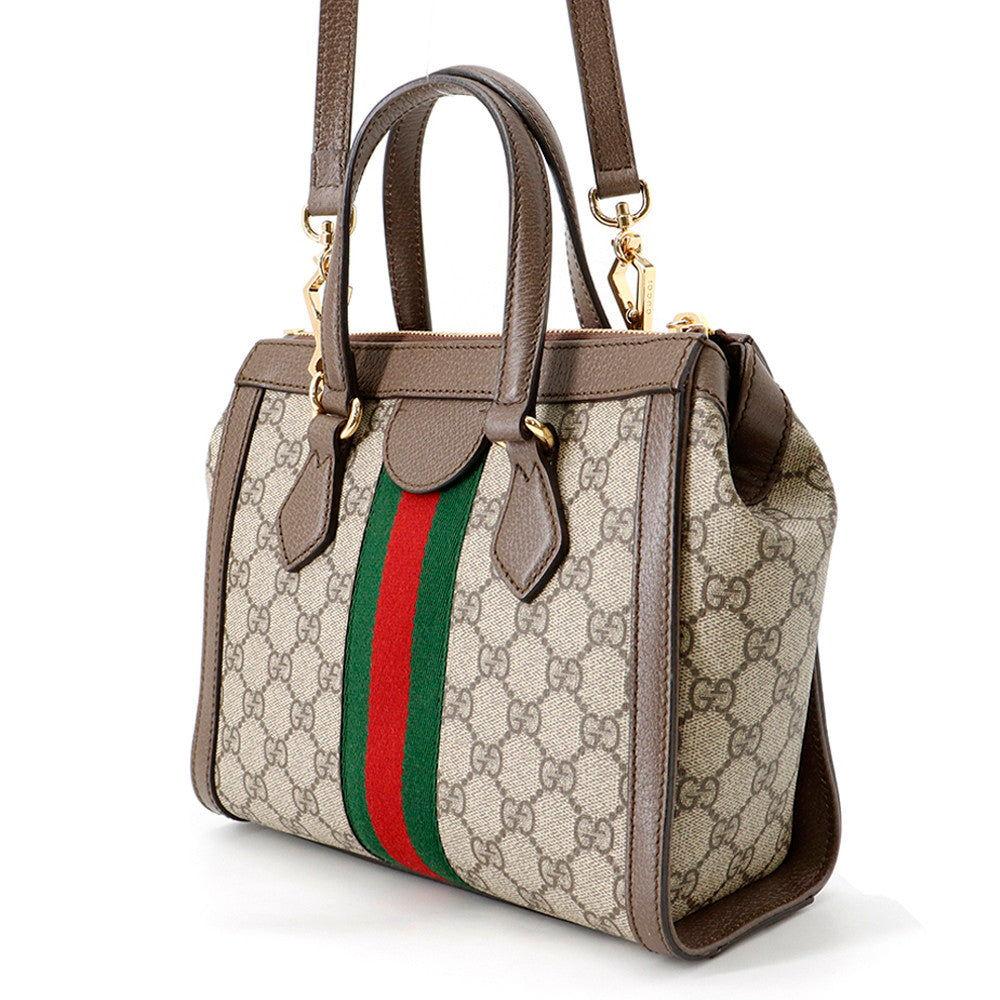 GUCCI Ophidia Small Tote Bag Beige/Brown547551 GG Supreme Leather Size Small