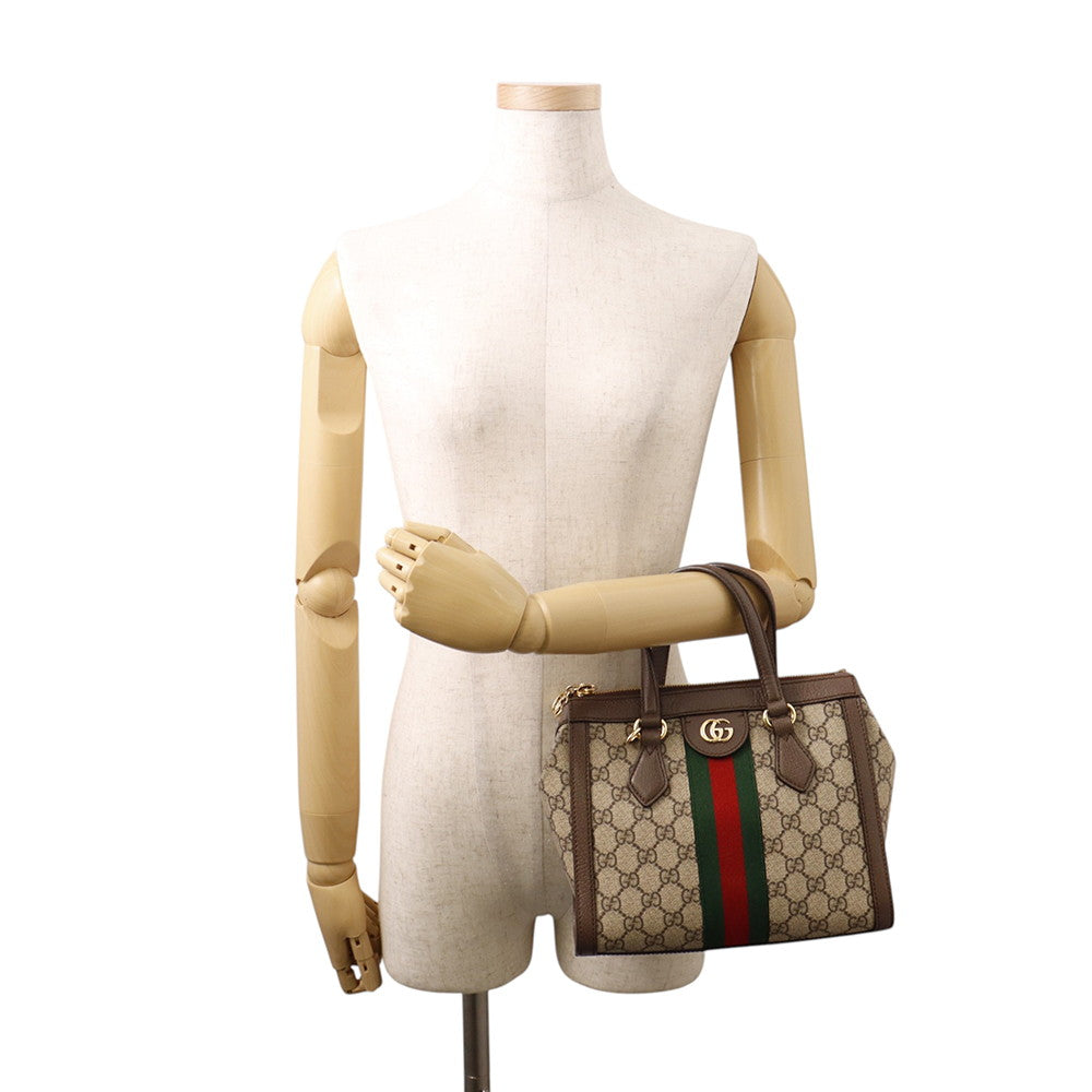 GUCCI Ophidia Small Tote Bag Beige/Brown547551 GG Supreme Leather Size Small