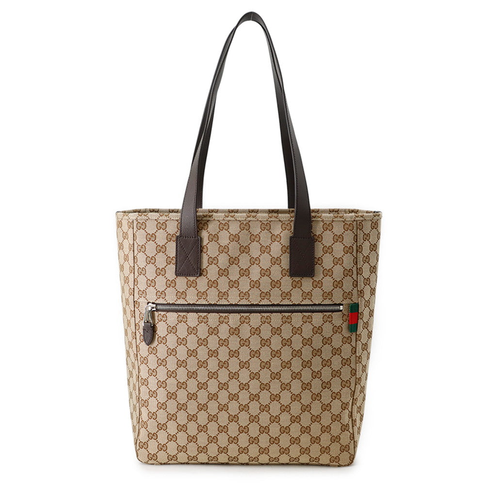 GUCCI GG CanvasTote Bag Beige/Brown834796 GG Canvas Leather