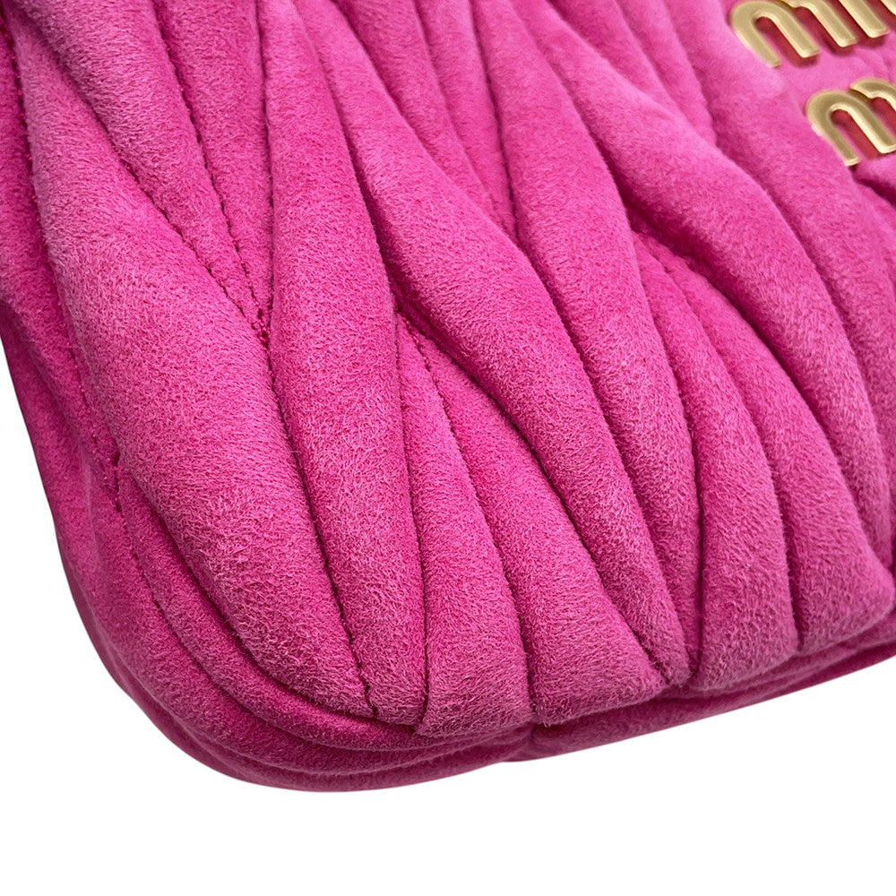 MIUMIU Wonder Hobo Bag Pink5BC125 suede