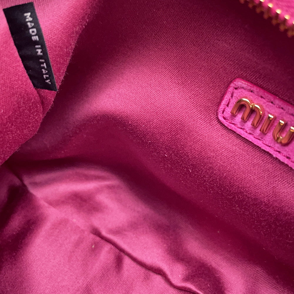 MIUMIU Wonder Hobo Bag Pink5BC125 suede