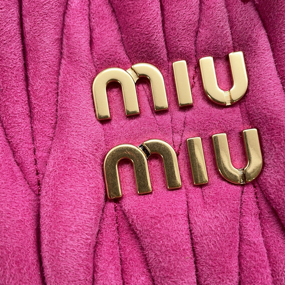 MIUMIU Wonder Hobo Bag Pink5BC125 suede