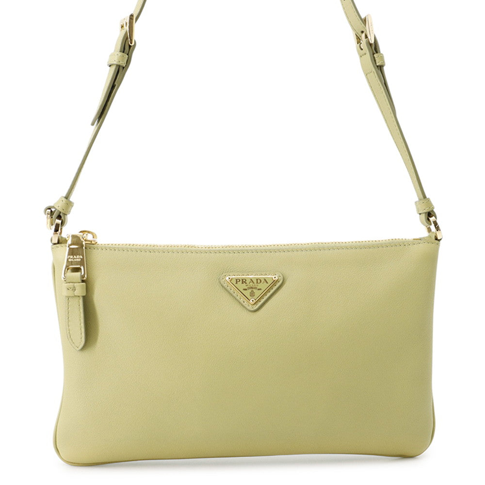 PRADA One Shoulder Bag Green1BC238 Leather