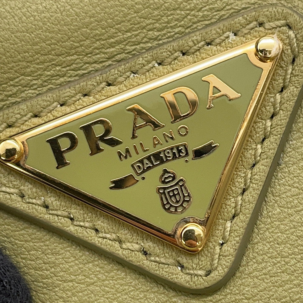 PRADA One Shoulder Bag Green1BC238 Leather