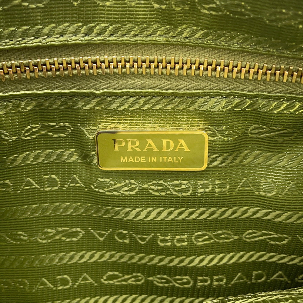 PRADA One Shoulder Bag Green1BC238 Leather